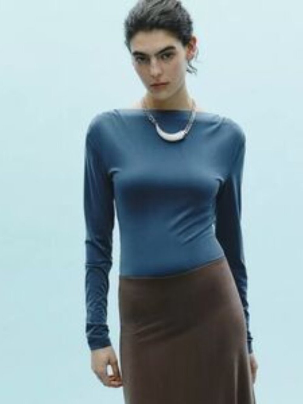 NWT - Sold Out Zara Matching Set - Blue Bodysuit w/ Asymmetrical Skirt